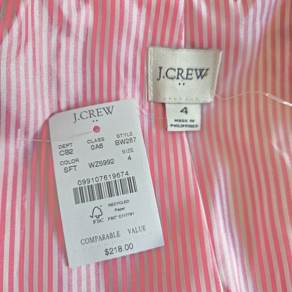 New J. Crew Tweed Schoolboy Sweet Fuchsia Tweed Com Blazer Sizes 4, 8 NWT - Picture 7 of 9